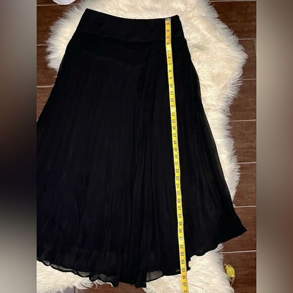 INC International Concepts Petite black pleated long skirt sz 2 Petite - Picture 5 of 5